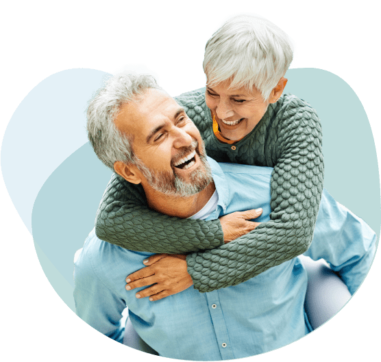 Middle aged couple smiling