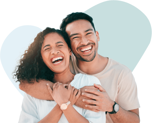 Young couple smiling